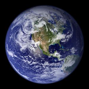 A satellite image of Earth showing North America, Central America, and surrounding oceans.