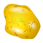 a golden rock