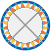 A plate cut into four equal parts