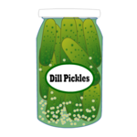 a jar of dill pickles
